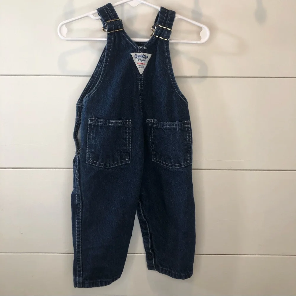 Oshkosh B’Gosh USA Vestbak Overalls Denim Jean‎ Vintage 90’s 12 months Unisex